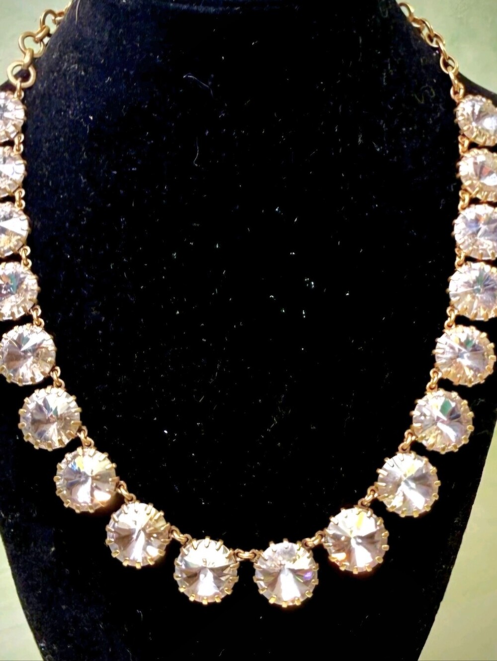 J. Crew Crystal Rivoli Necklace Set In Antique Goldtone Metal
